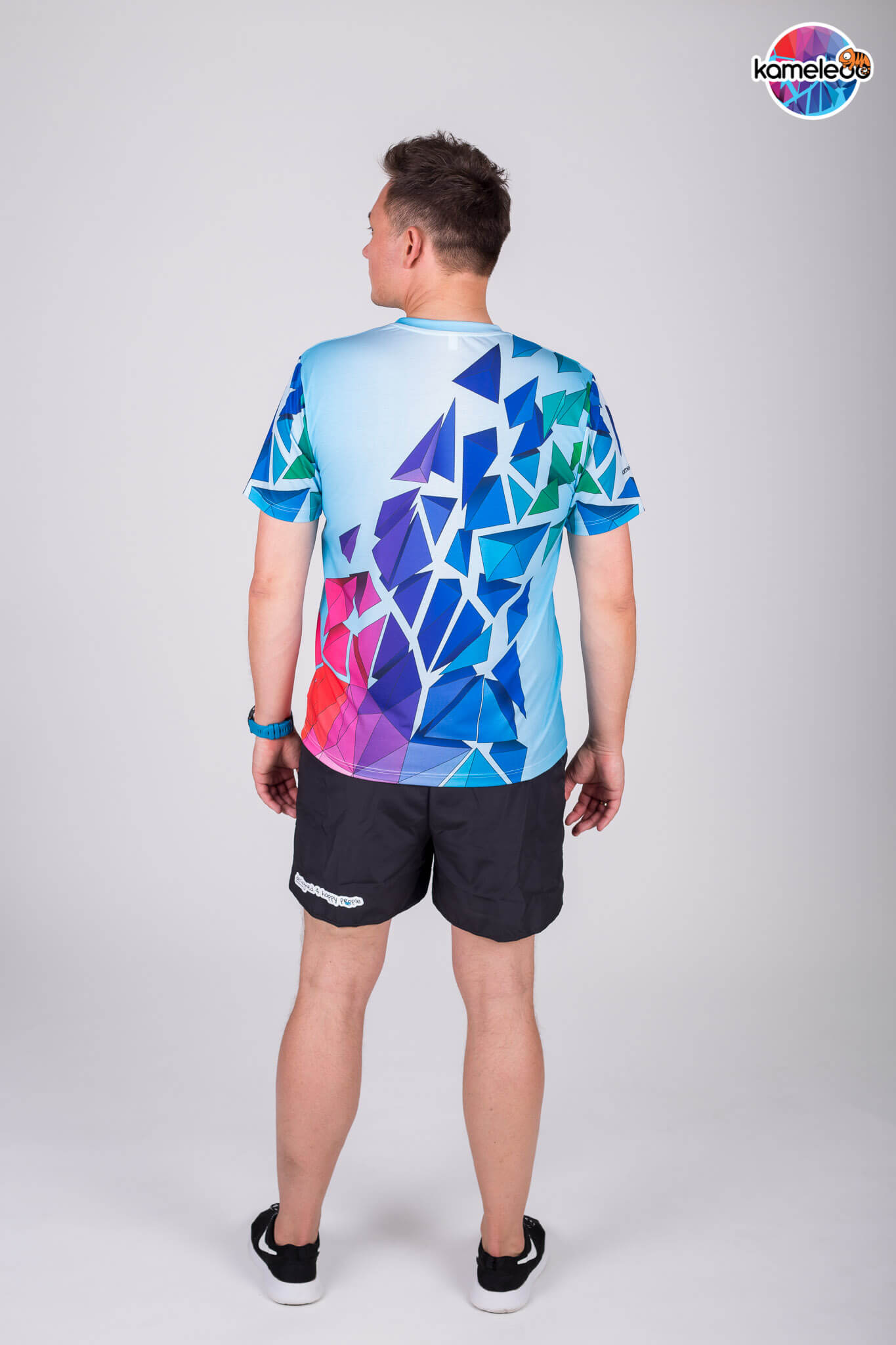 T-shirt do biegania męski Rainbow Bloocks - Blue - kameleoo.com