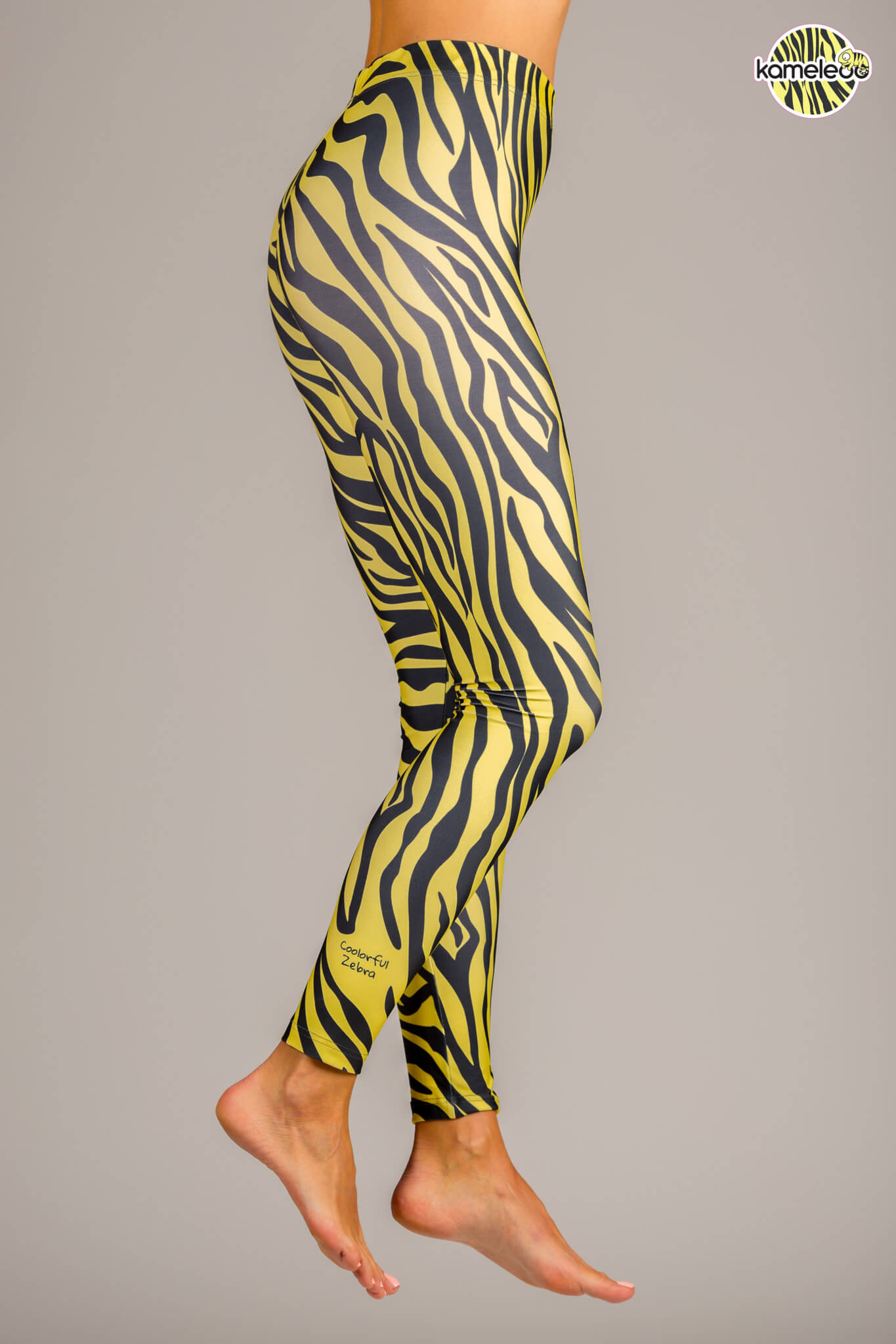 Legginsy Coolorful Zebra - Yellow