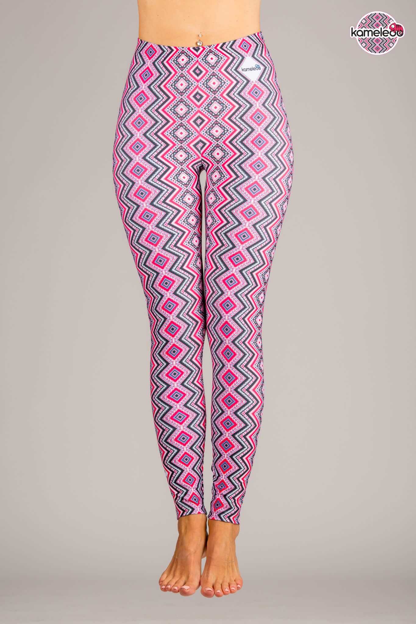 Women's pink leggings - Hermoso Mosaicoo - Kameleoo.com