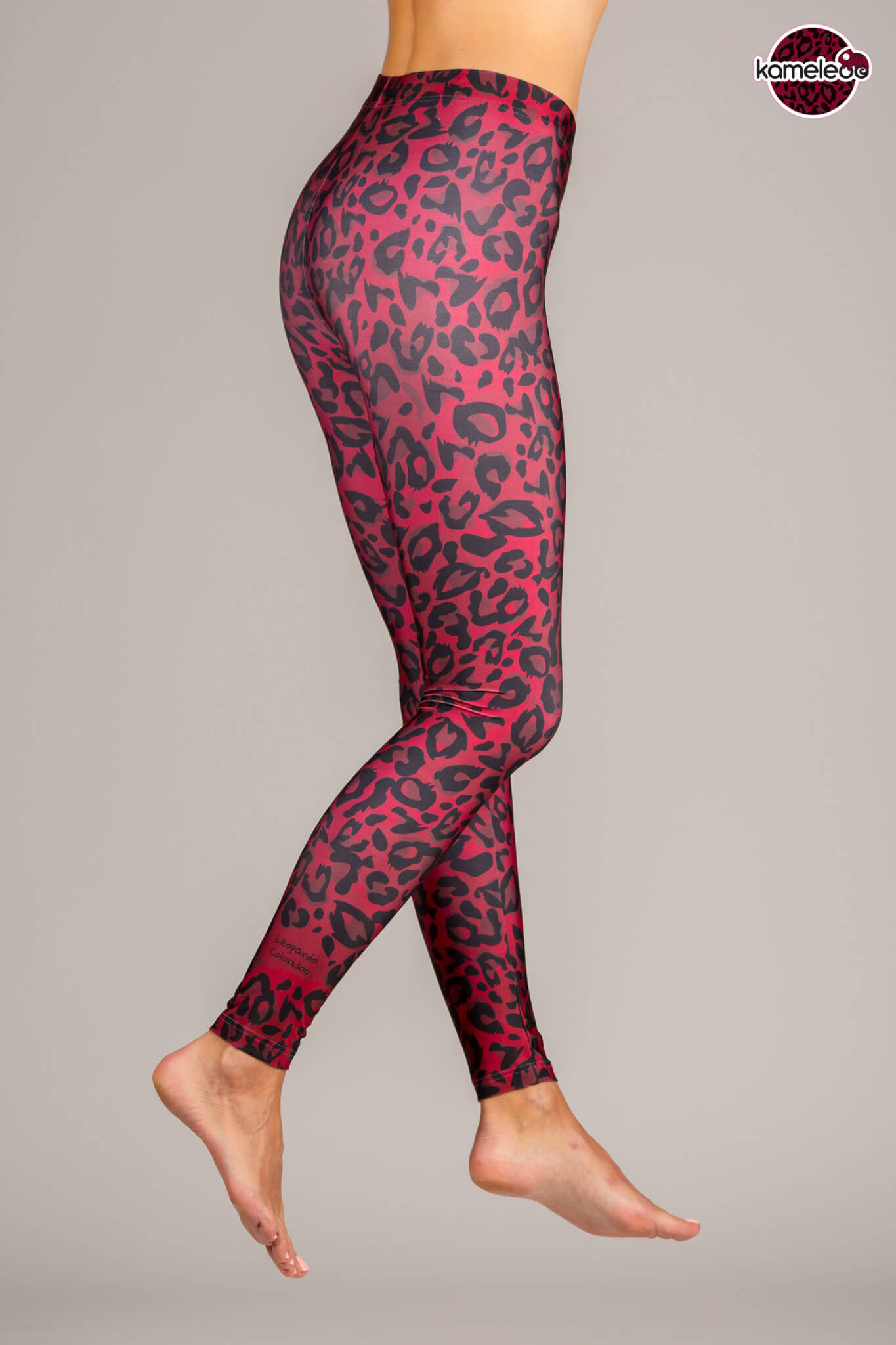 Leopardo Coloridoo Leggings - Red