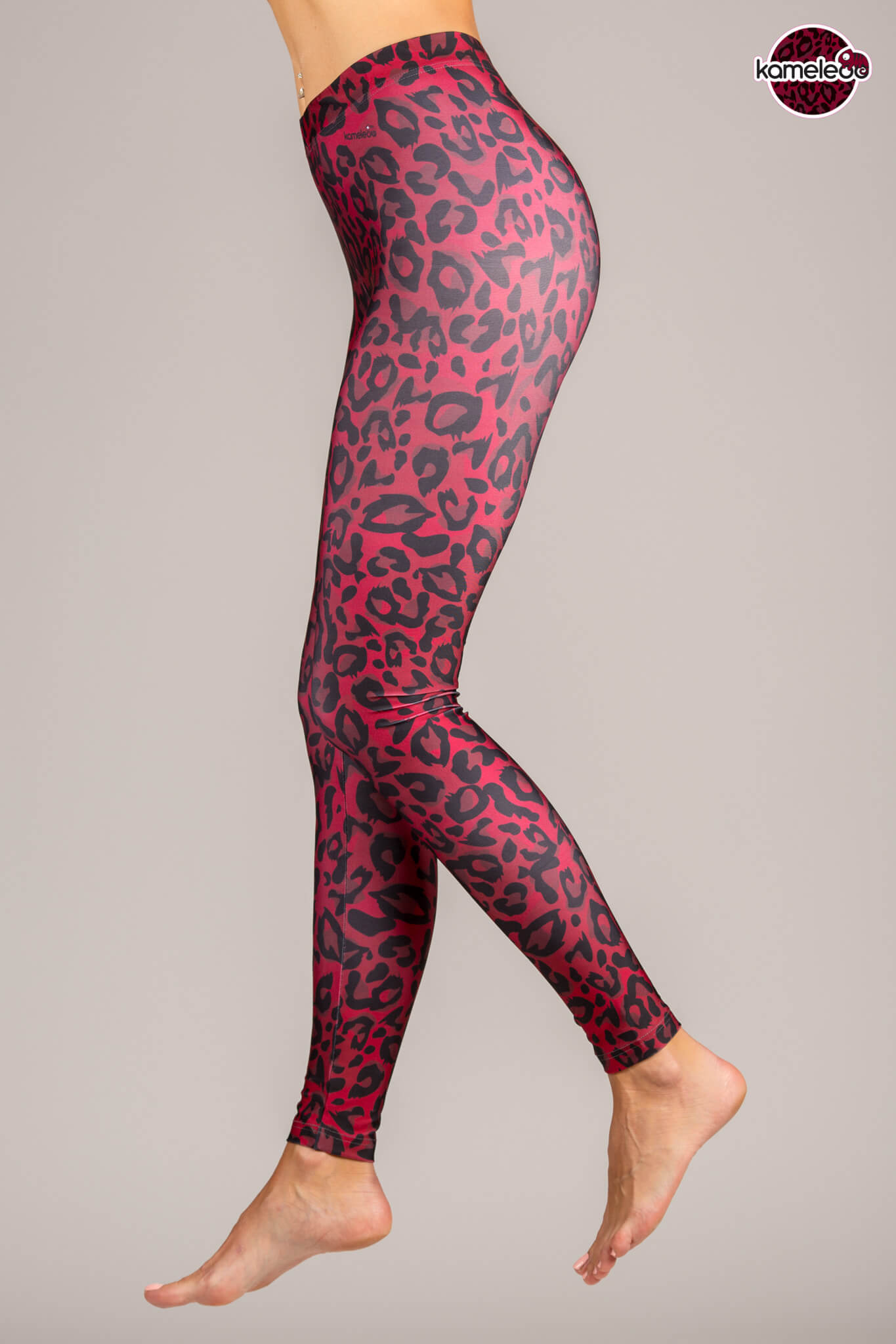 Red Leopardo Coloridoo Women's Leggings - Red - Kameleoo.com